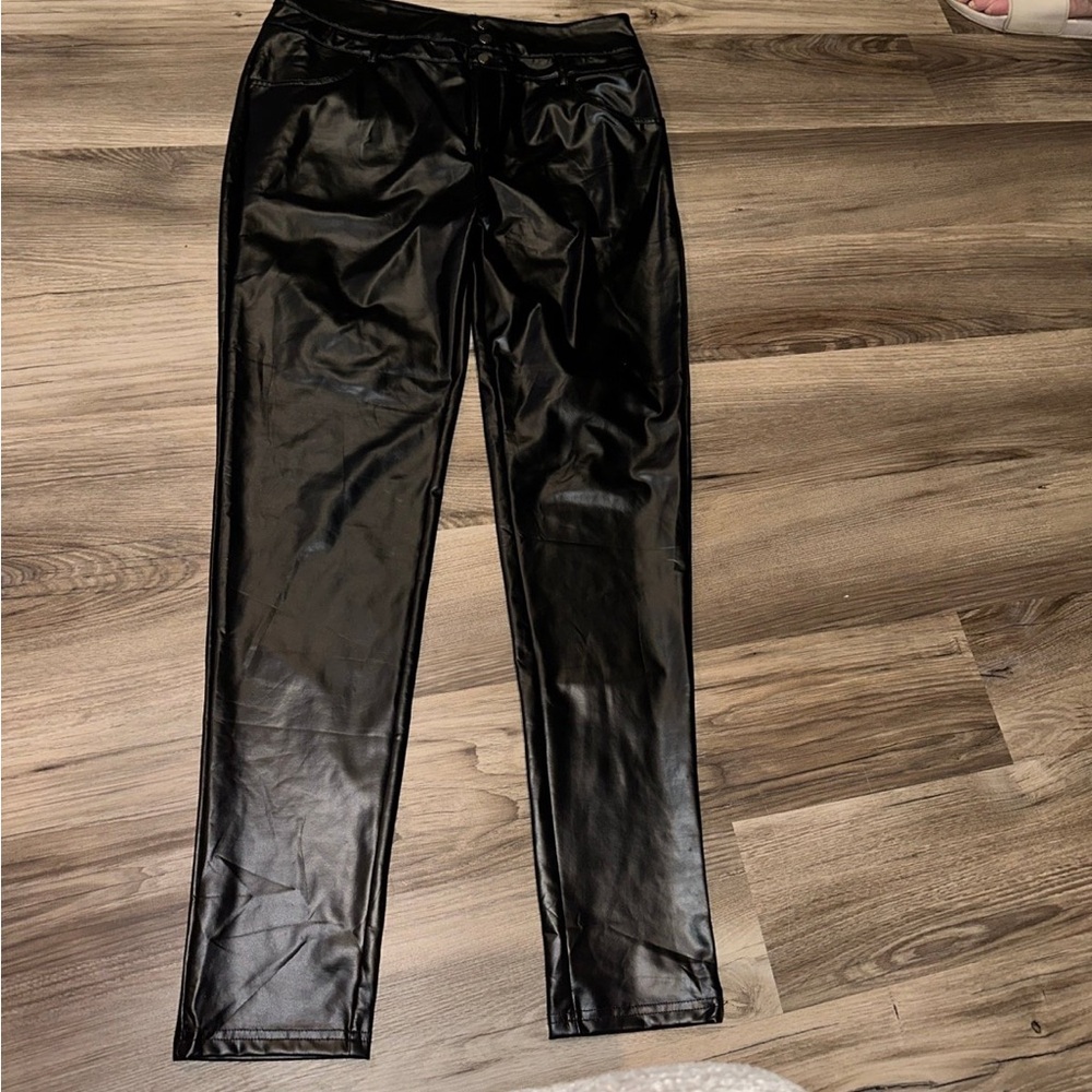 Black Faux Leather Pants